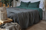 Dark gray waffle coverlet