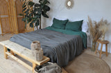Dark gray waffle coverlet
