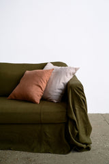 Dark olive sofa slipcover