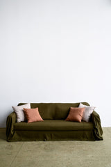 Dark olive sofa slipcover