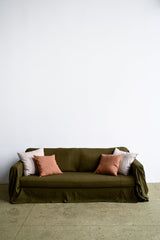 Dark olive sofa slipcover