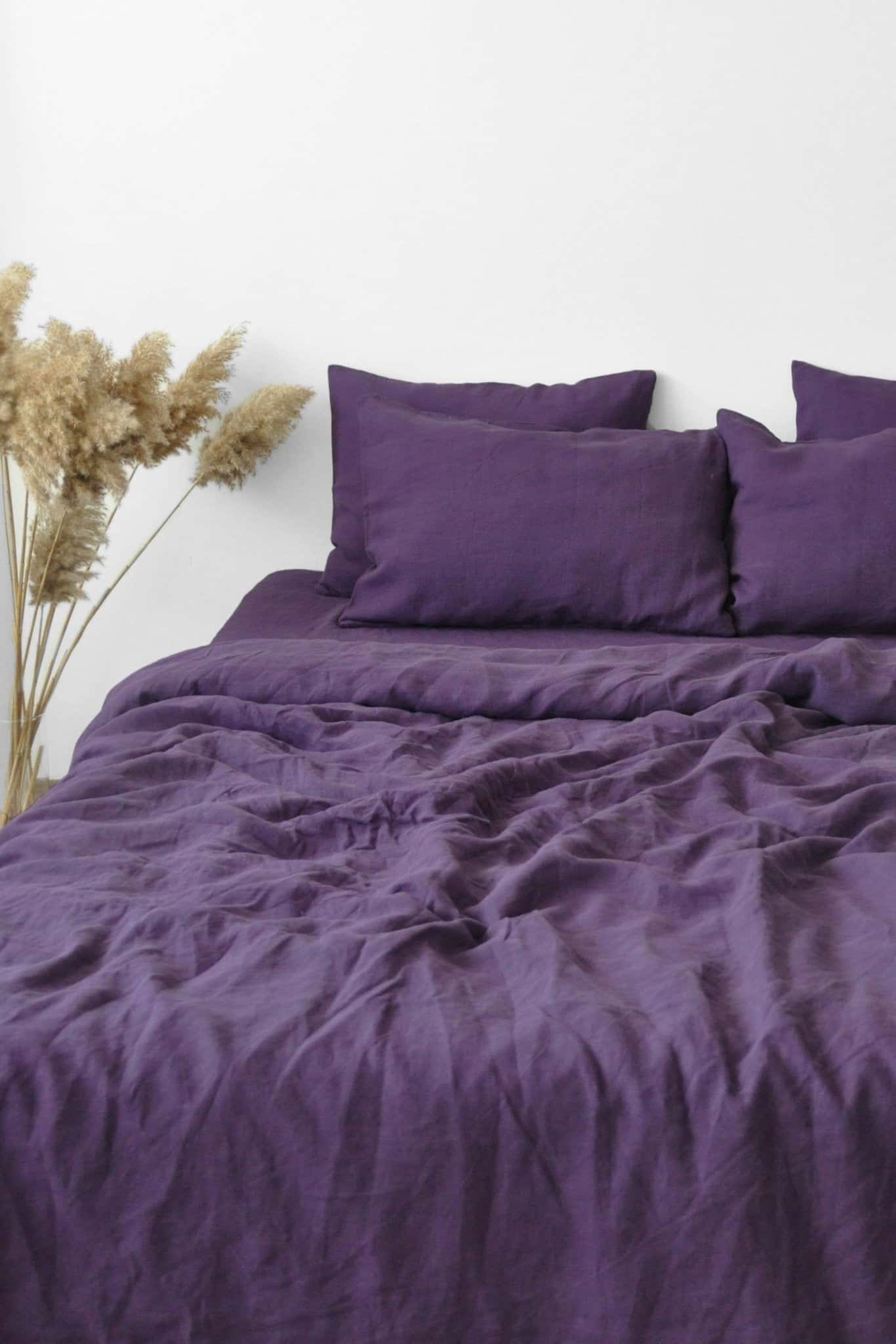 Taie d'oreiller violet foncé