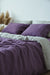 Double-sided deep purple and white&gray stripe duvet cover