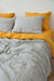 Double-sided turmeric and white&gray stripe duvet cover