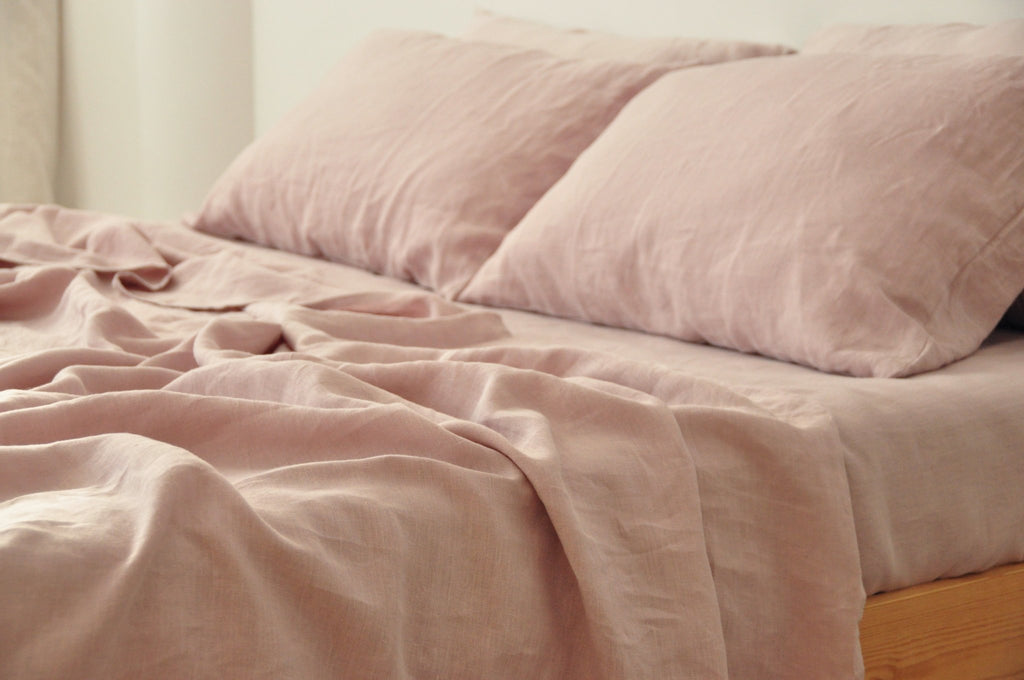 Ensemble de draps rose poudré