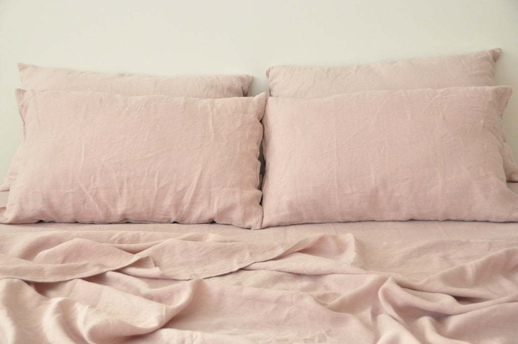 Ensemble de draps rose poudré