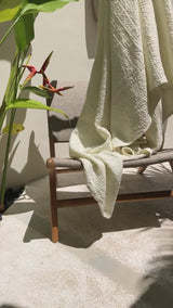 Ivory waffle coverlet