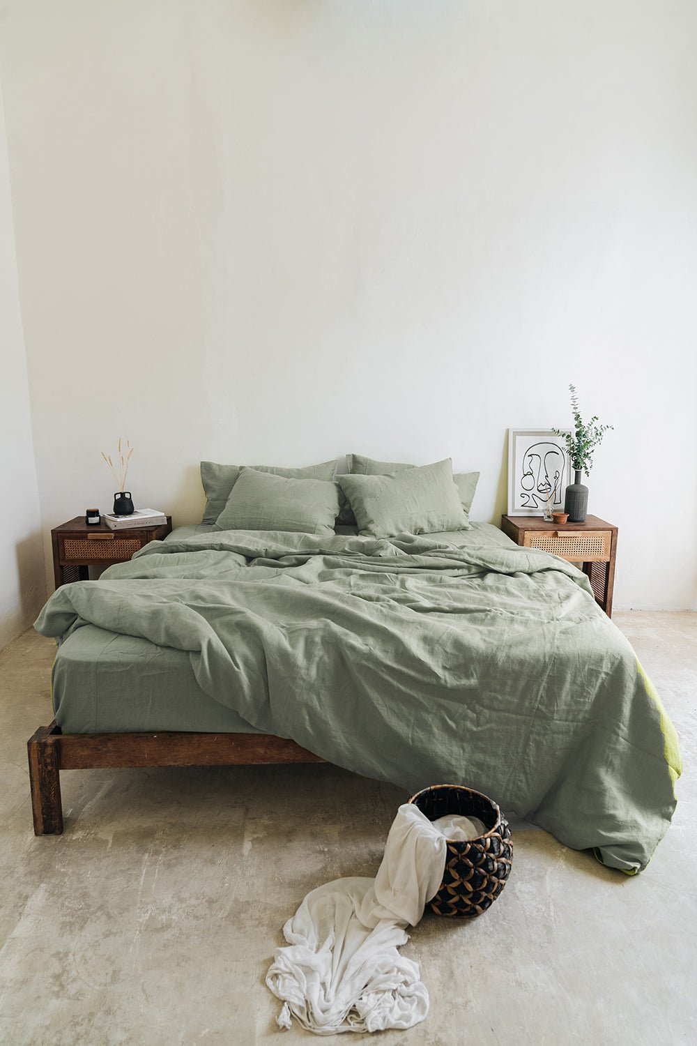 Drap-housse gris sauge