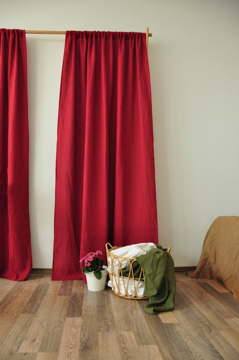 Maroon curtains