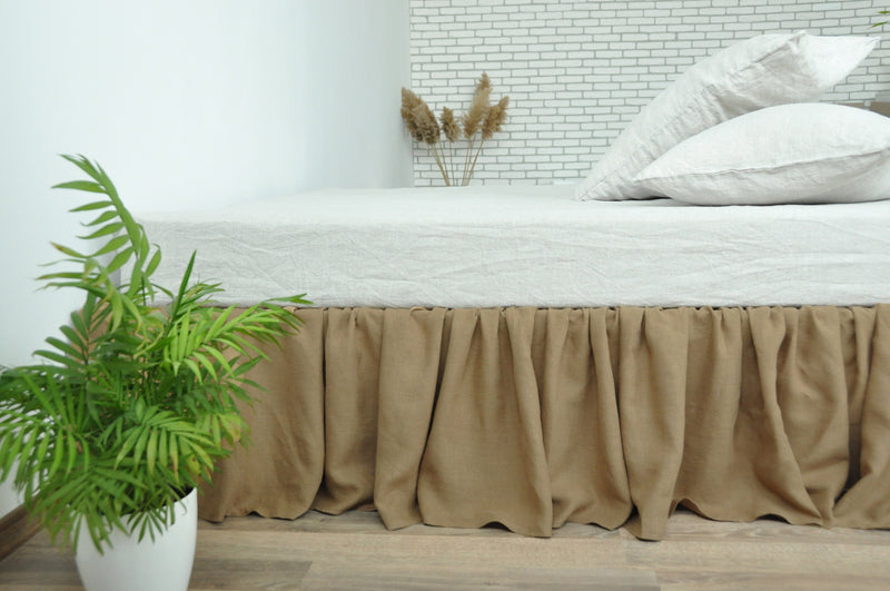 Taupe bed skirt