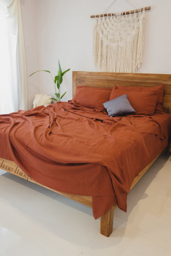 Redwood linen fitted sheet