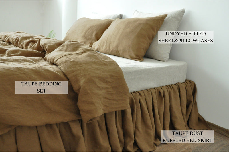 Taupe bed skirt