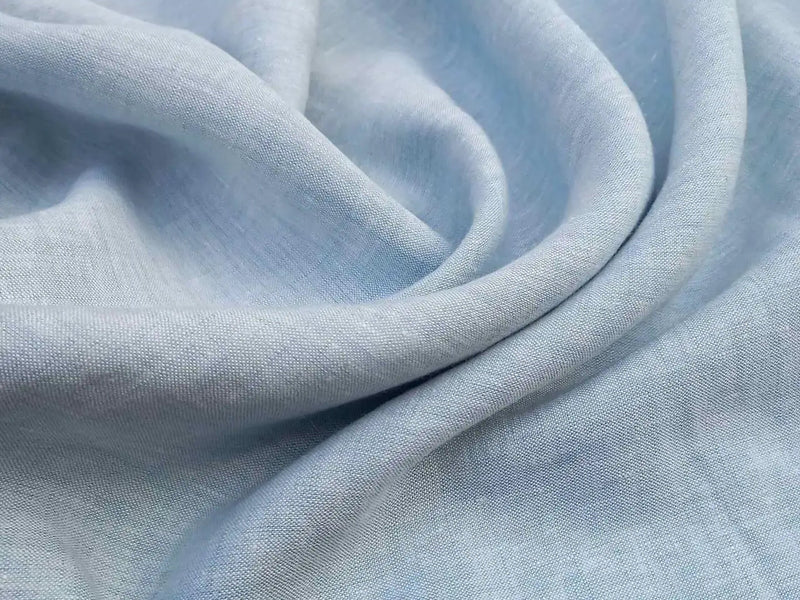 Sky blue melange linen sheet set