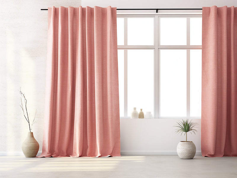 Peach melange curtains