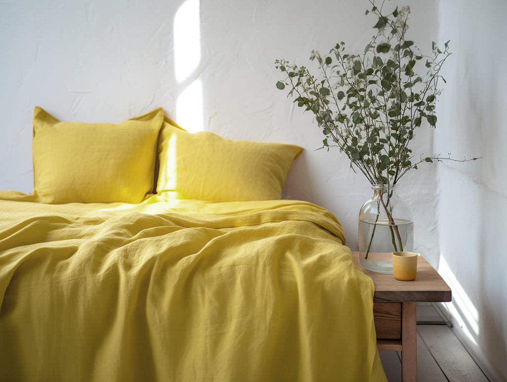 Housse de couette épaisse jaune citron