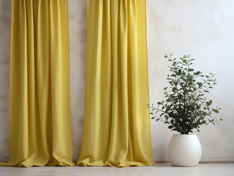 Lemon yellow curtains