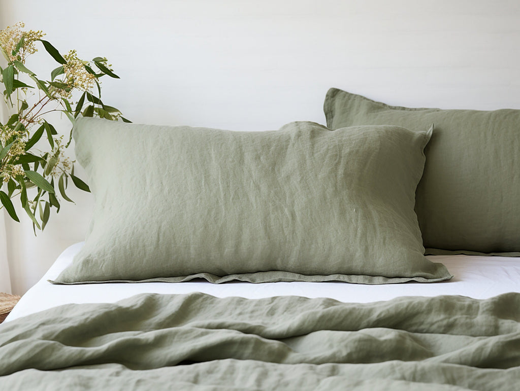 Housse de coussin Oxford gris sauge