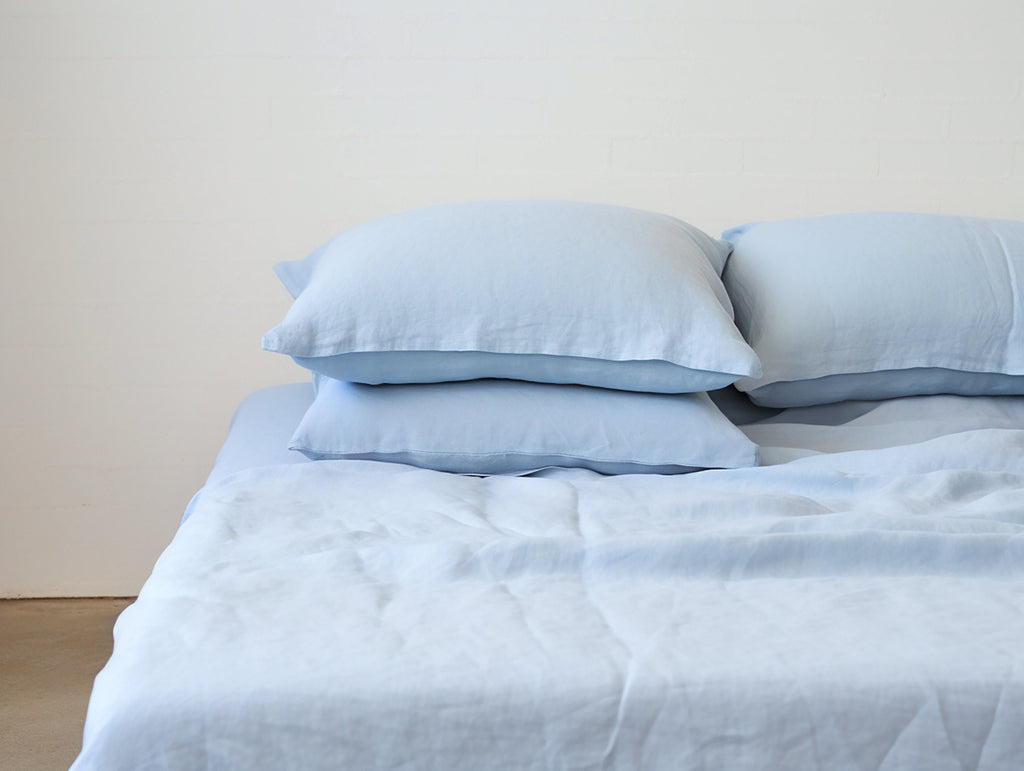 Sky blue Oxford sham pillow cover
