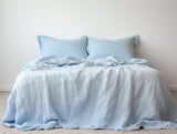 Sky blue Oxford sham pillow cover