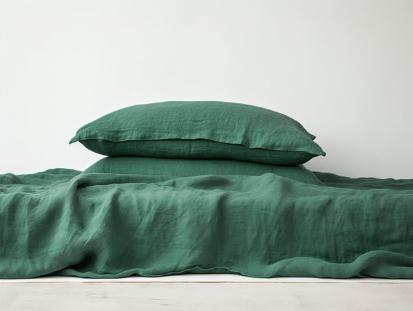 Forest green Oxford sham pillow cover