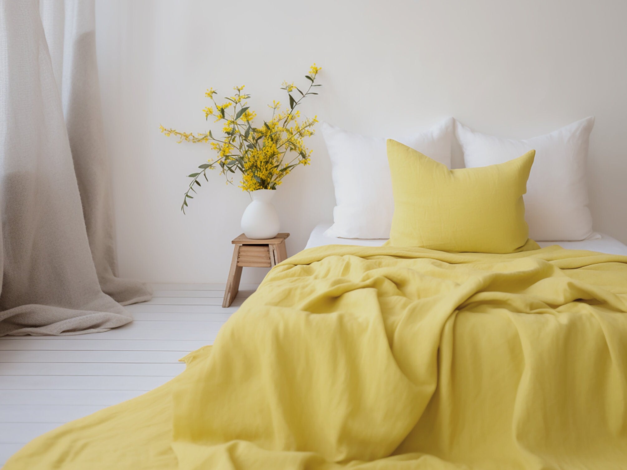 Drap-housse épais jaune citron