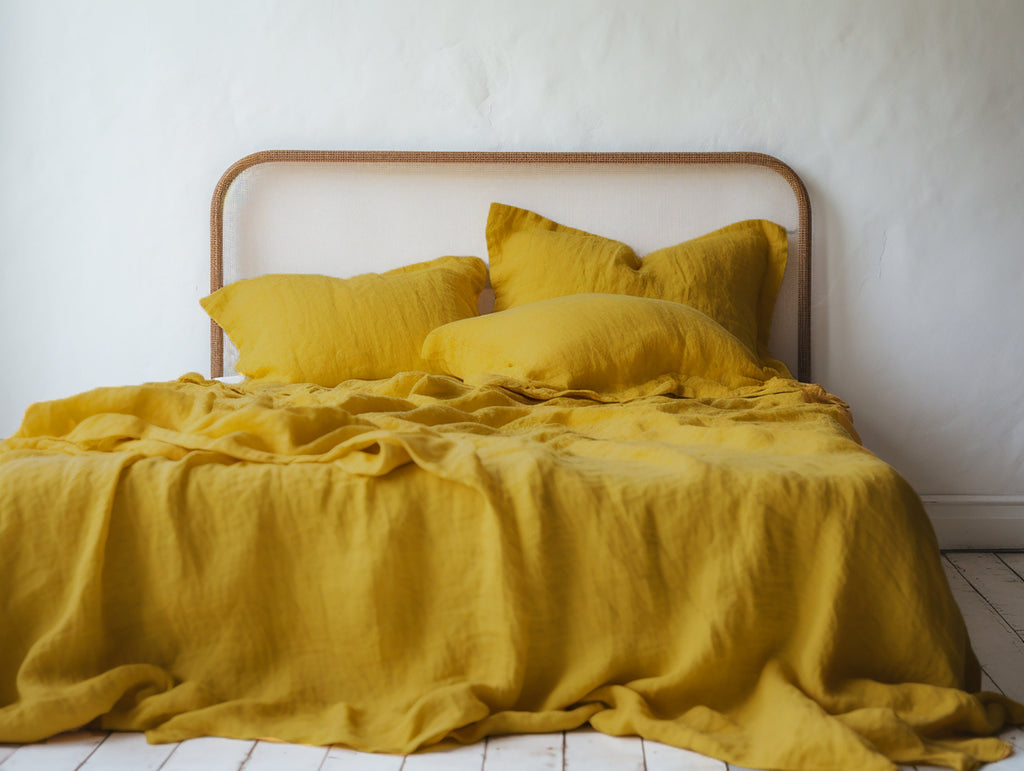 Housse de coussin Oxford moutarde