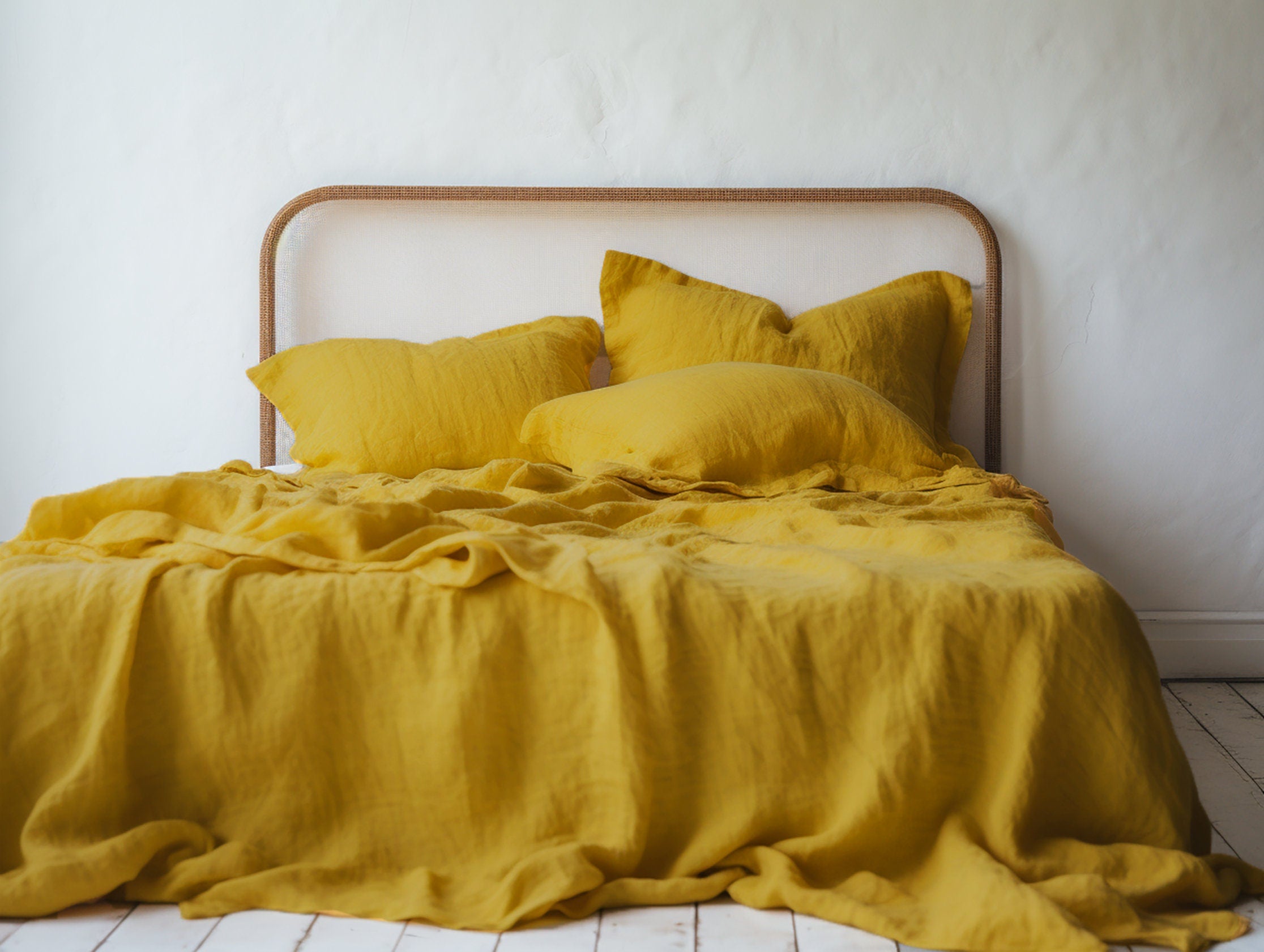 Housse de coussin Oxford moutarde
