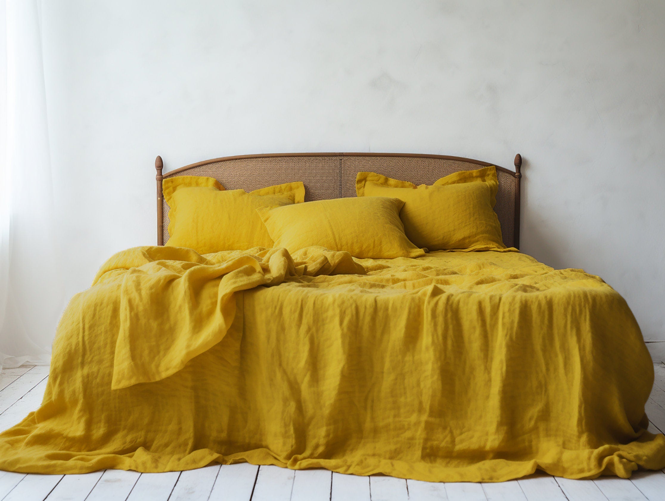 Housse de coussin Oxford moutarde