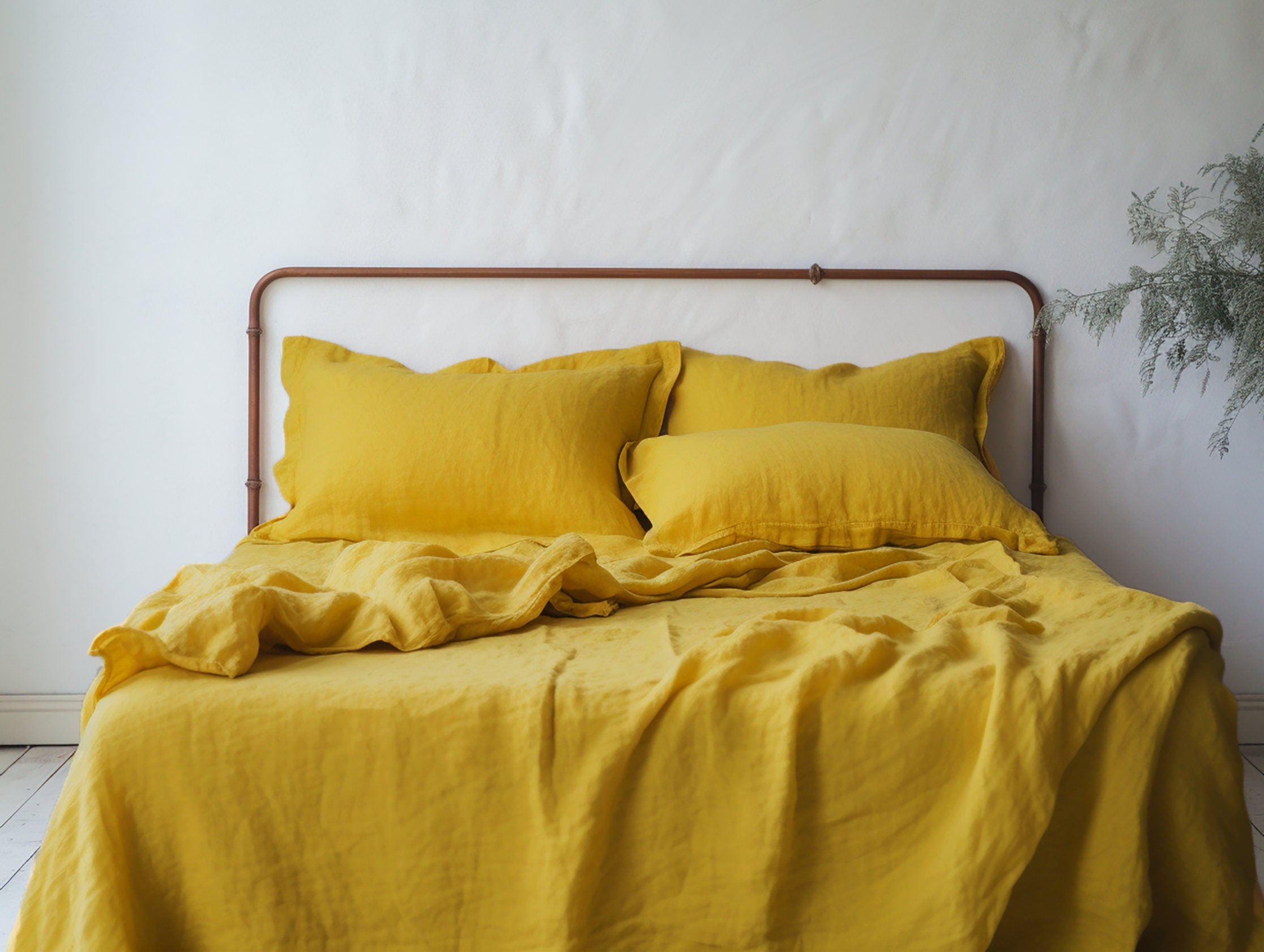Housse de coussin Oxford moutarde