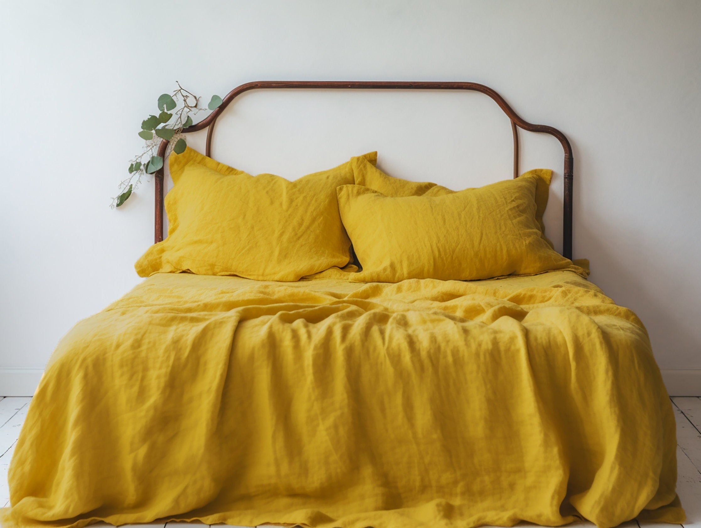 Housse de coussin Oxford moutarde