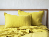 Chartreuse yellow Oxford sham pillow cover