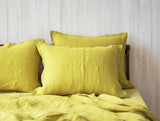 Chartreuse yellow Oxford sham pillow cover