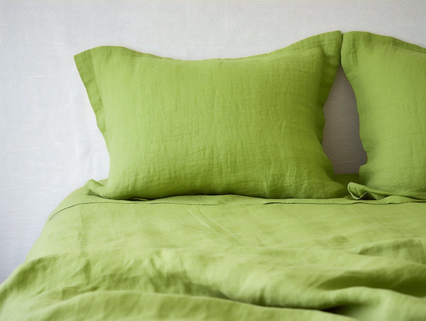 Chartreuse green Oxford sham pillow cover
