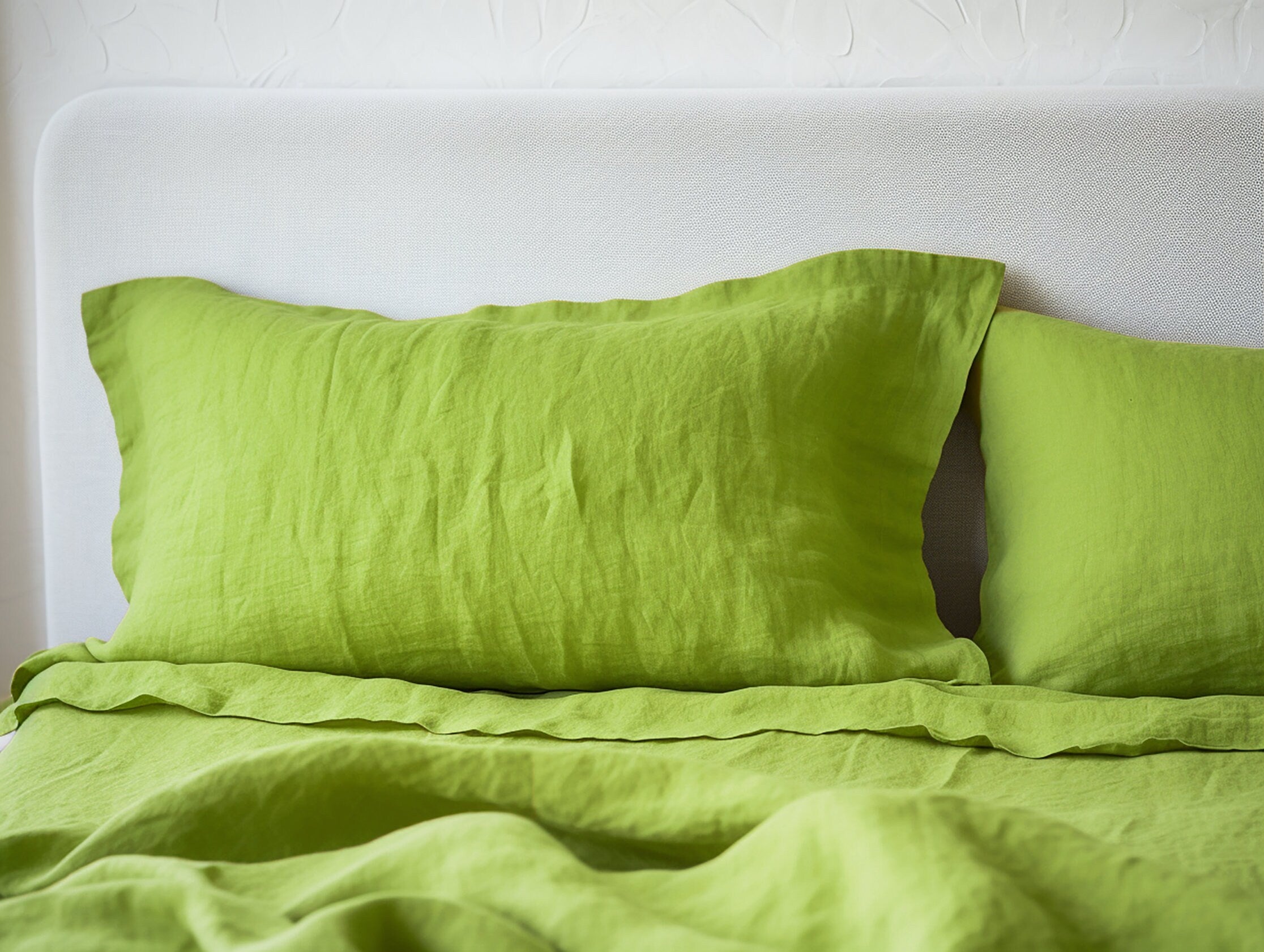 Chartreuse green Oxford sham pillow cover