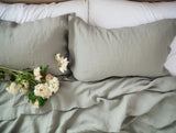 Gray sage Oxford sham pillow cover