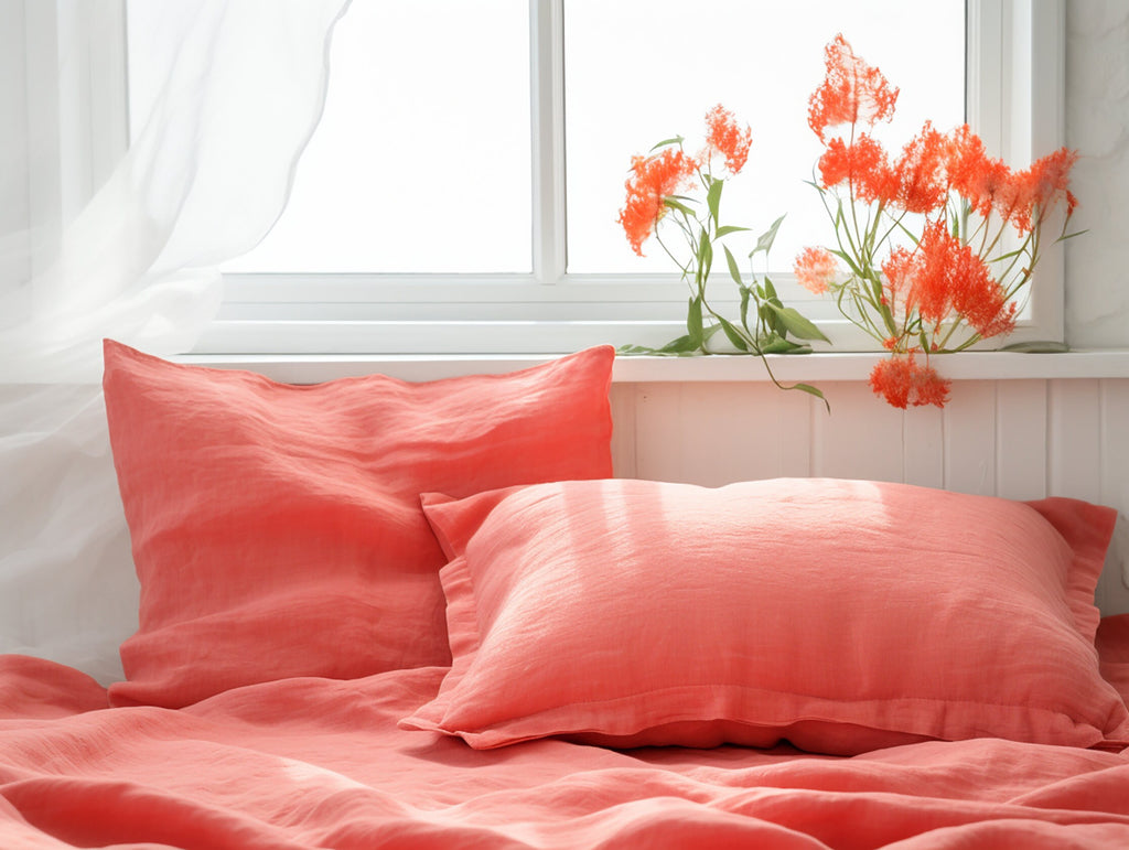Housse de coussin corail Oxford