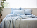 Sky blue Oxford sham pillow cover