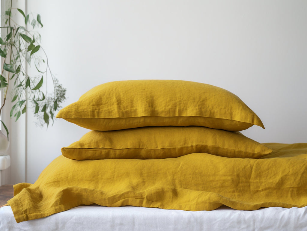 Housse de coussin Oxford moutarde