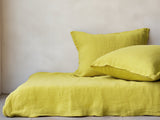Chartreuse yellow Oxford sham pillow cover