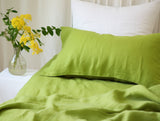 Chartreuse green Oxford sham pillow cover