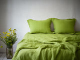 Chartreuse green Oxford sham pillow cover