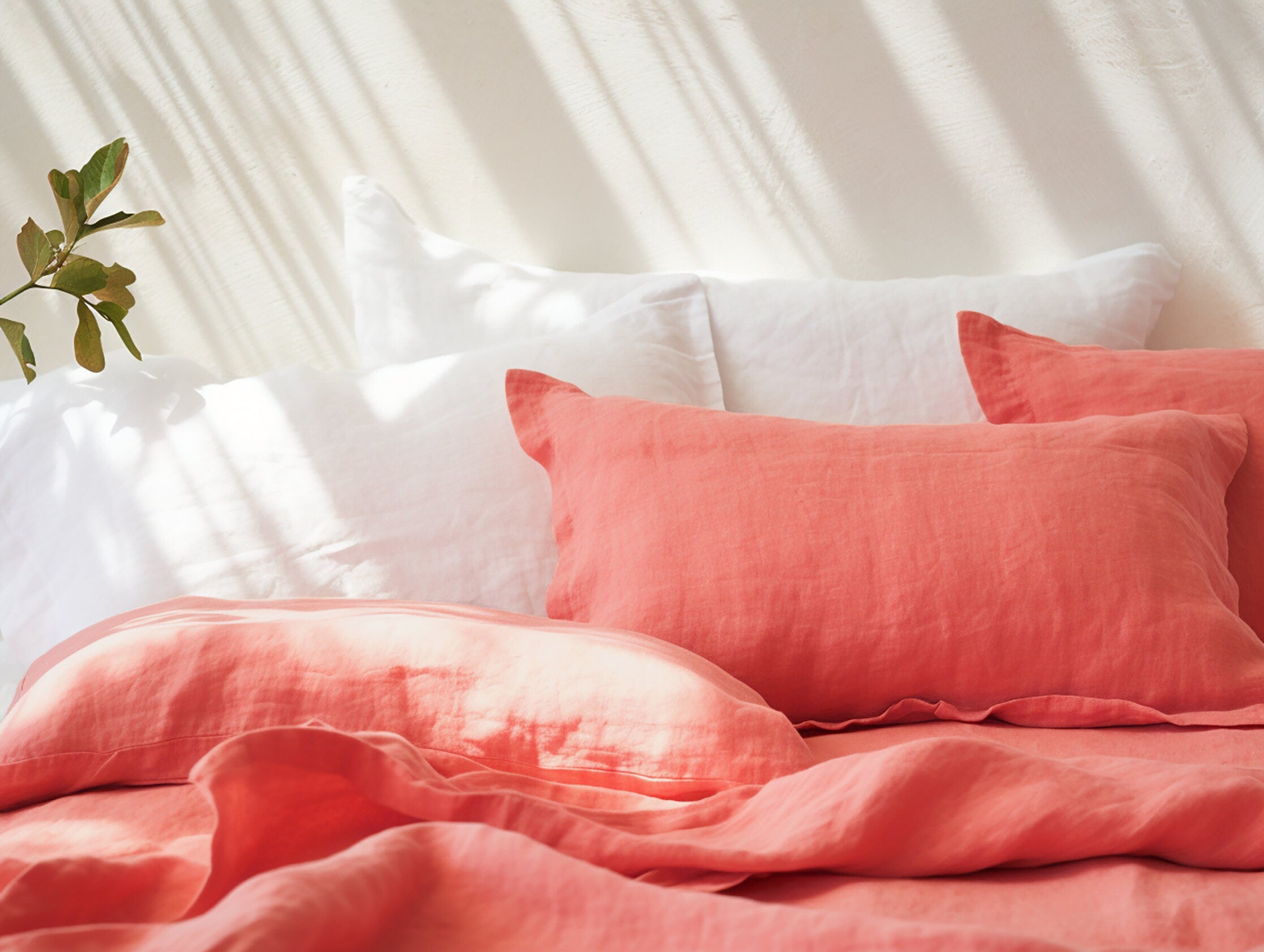 Housse de coussin corail Oxford
