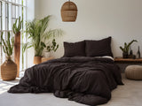 Brown linen pillowcase