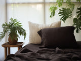 Brown linen pillowcase