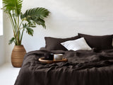 Brown linen flat sheet