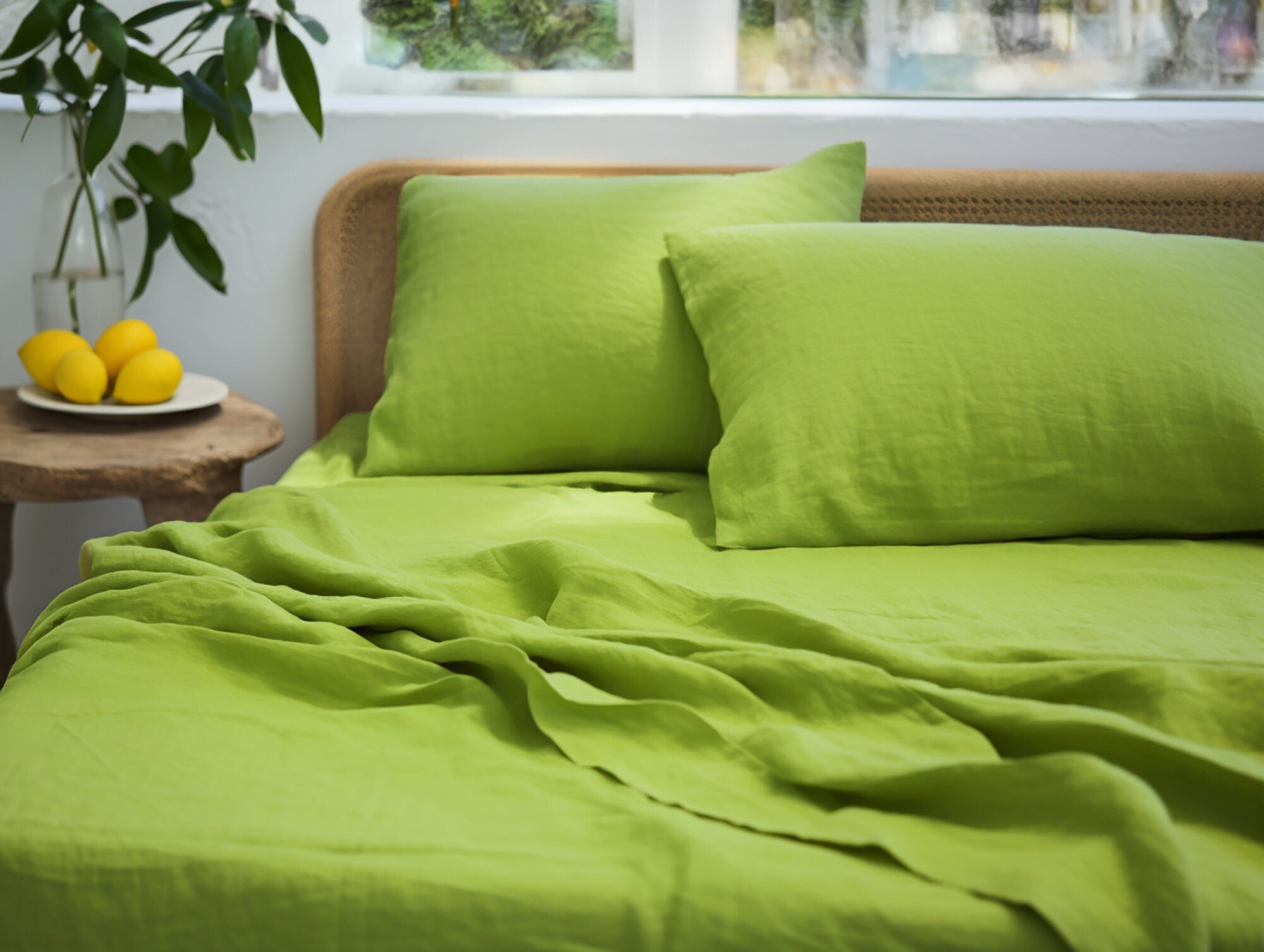 Drap plat vert chartreuse