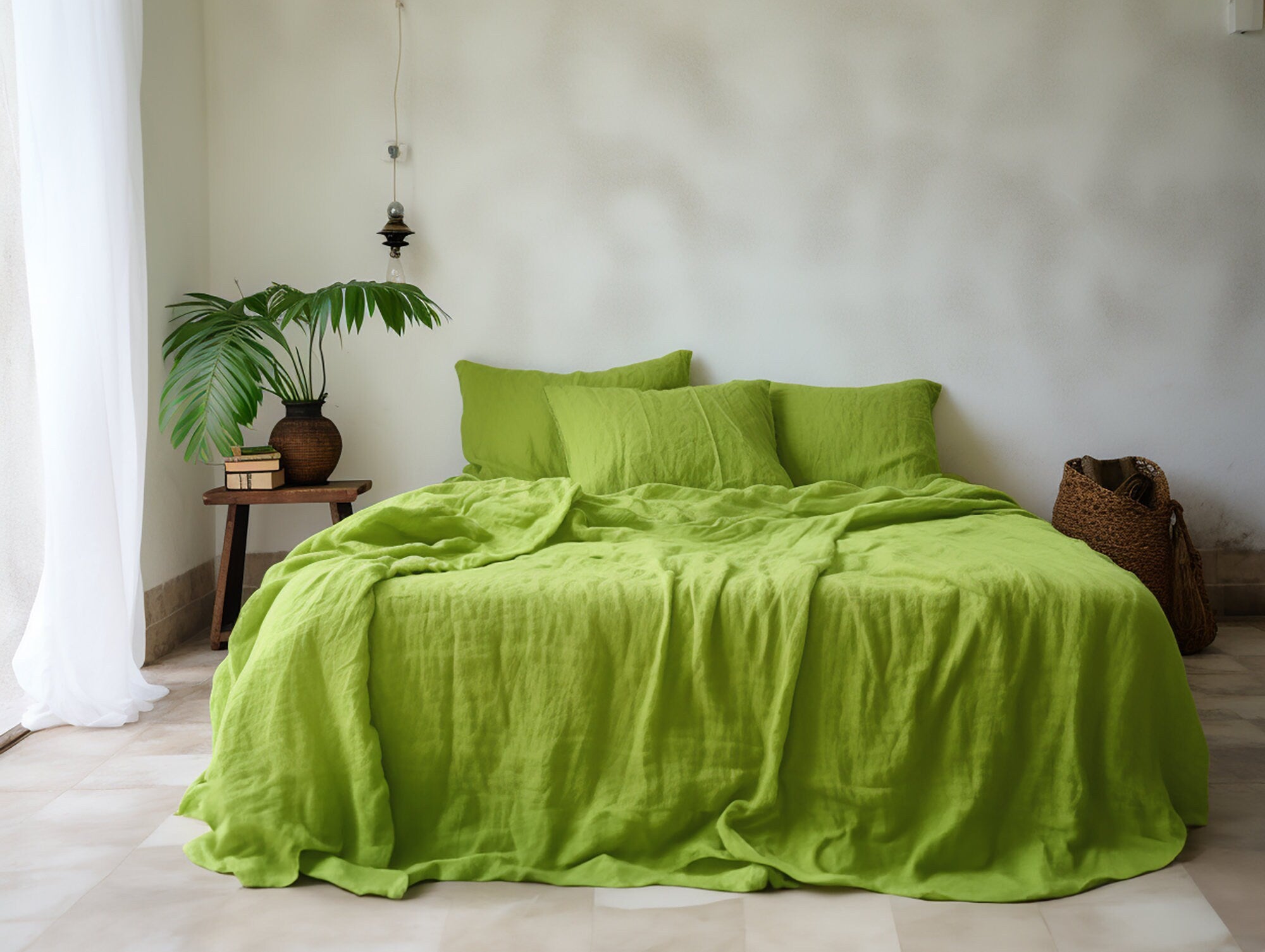 Drap plat vert chartreuse