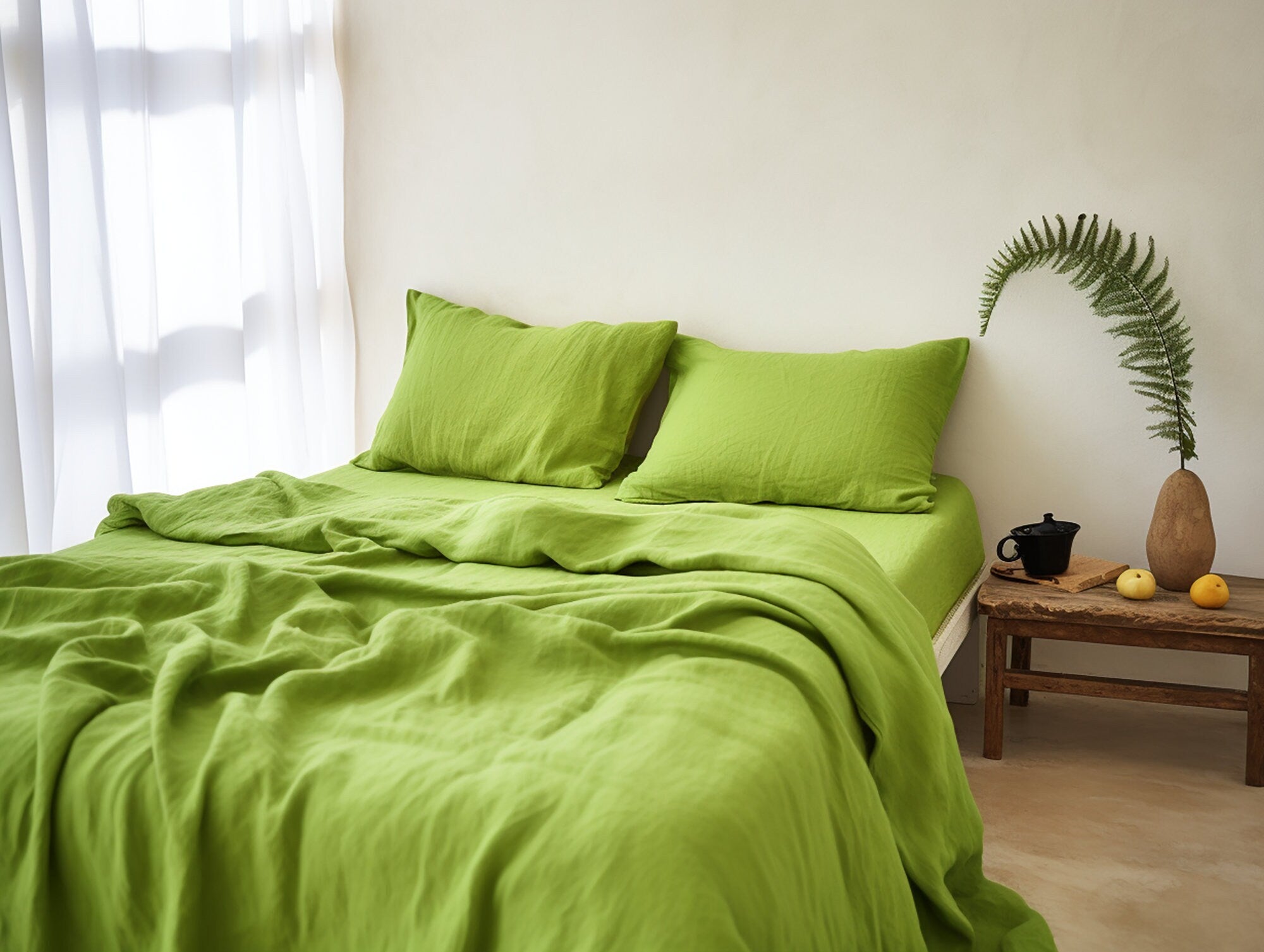 Drap plat vert chartreuse