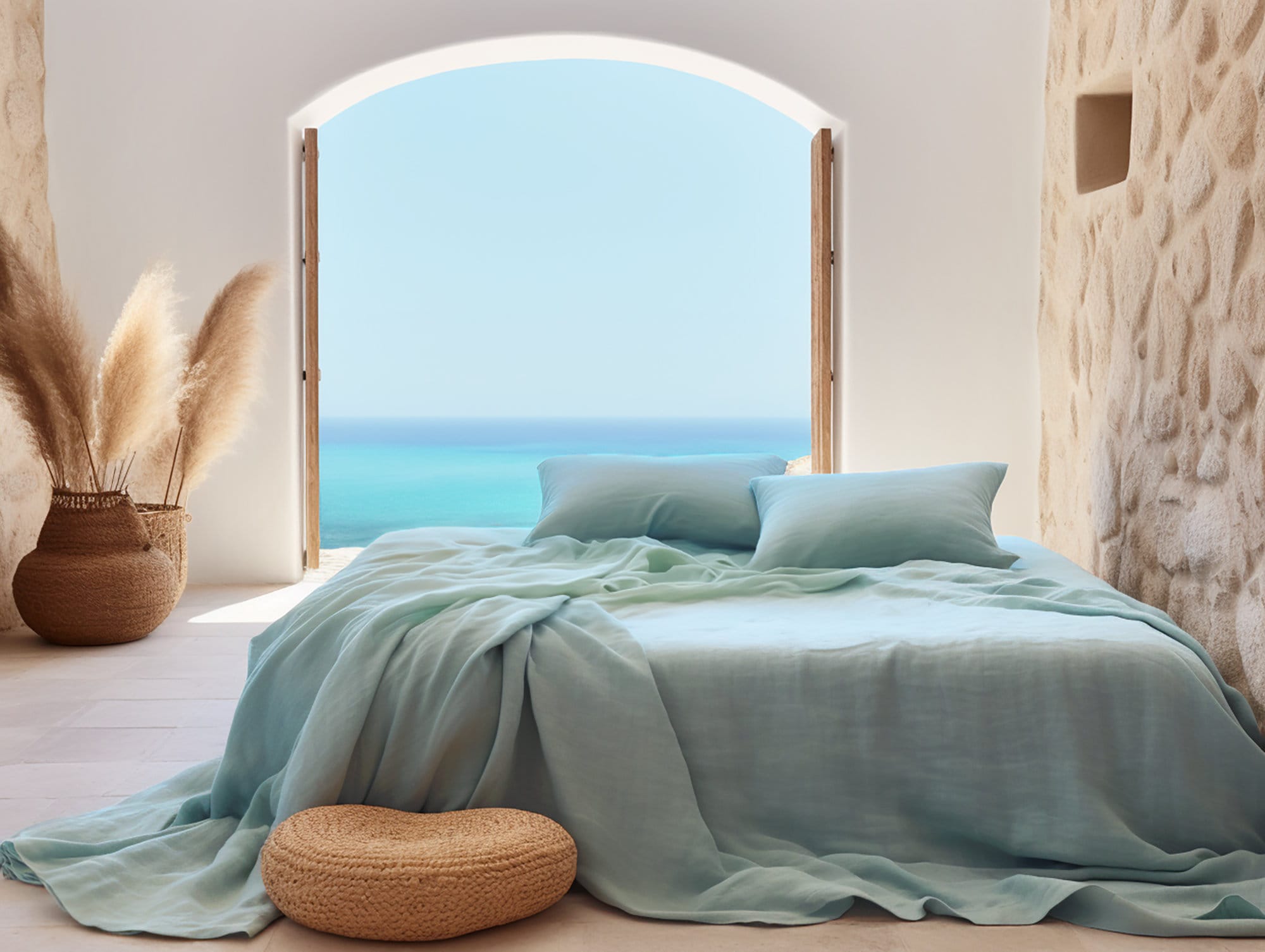 Drap plat en verre de mer