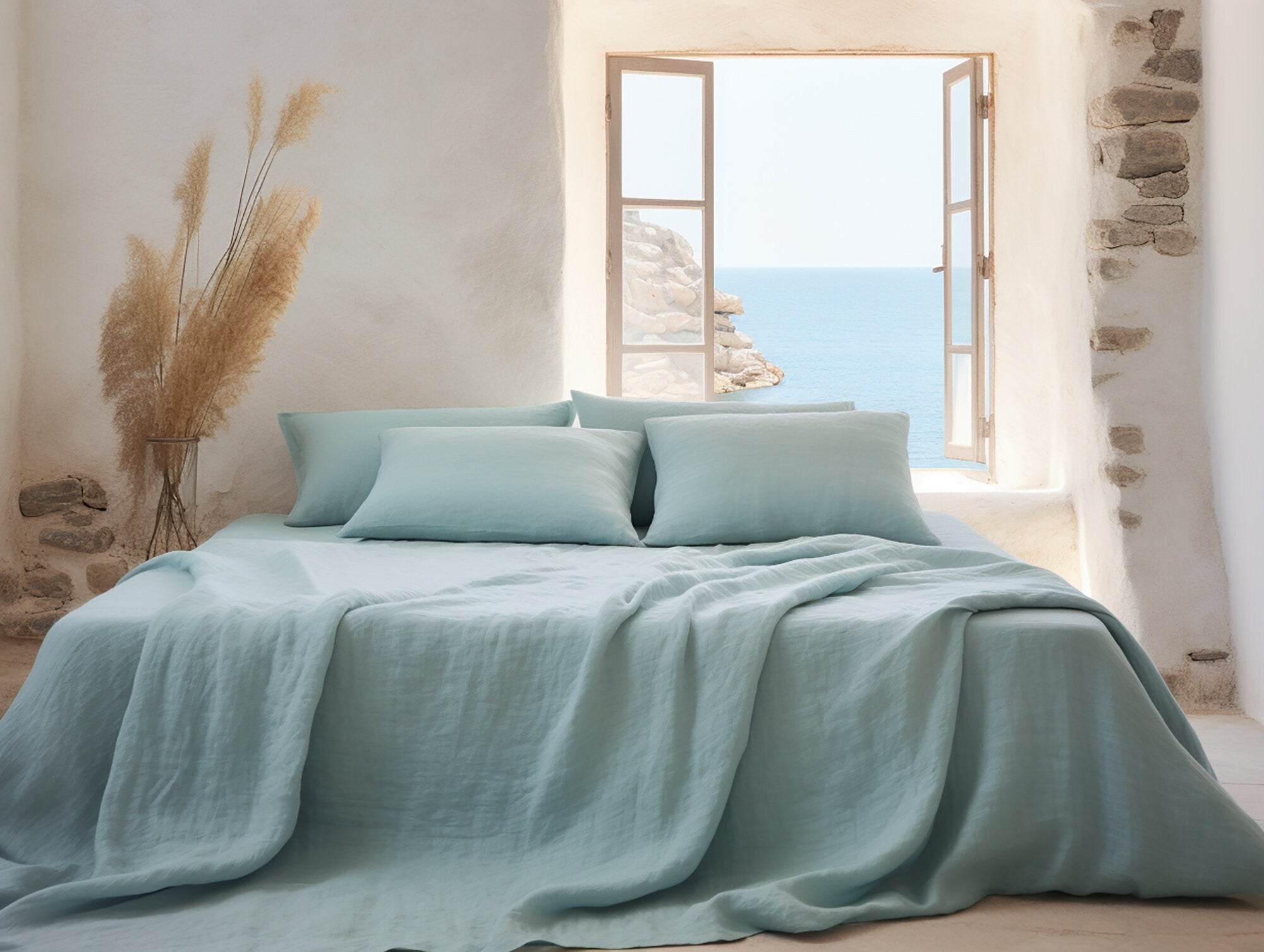 Drap plat en verre de mer